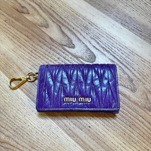 Miu Miu Purple Quilted Wallet